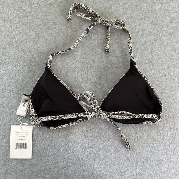 Andie Swimwear The String Bikini Top Women Sz Medium Snake Print Removable Pads - Picture 6 of 11
